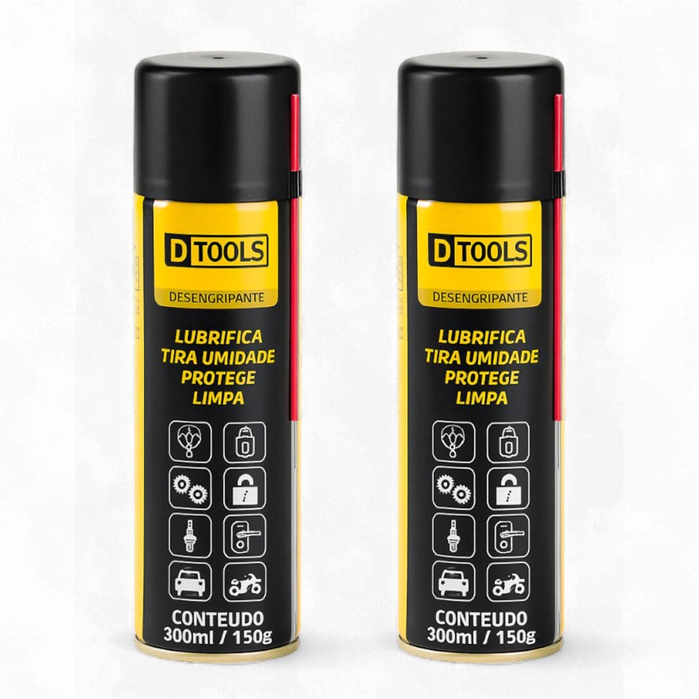 Kit 02 Óleos Desengripantes Spray Lubrificante e Anticorrosivo Industrial e Residencial 300ml - Dtools