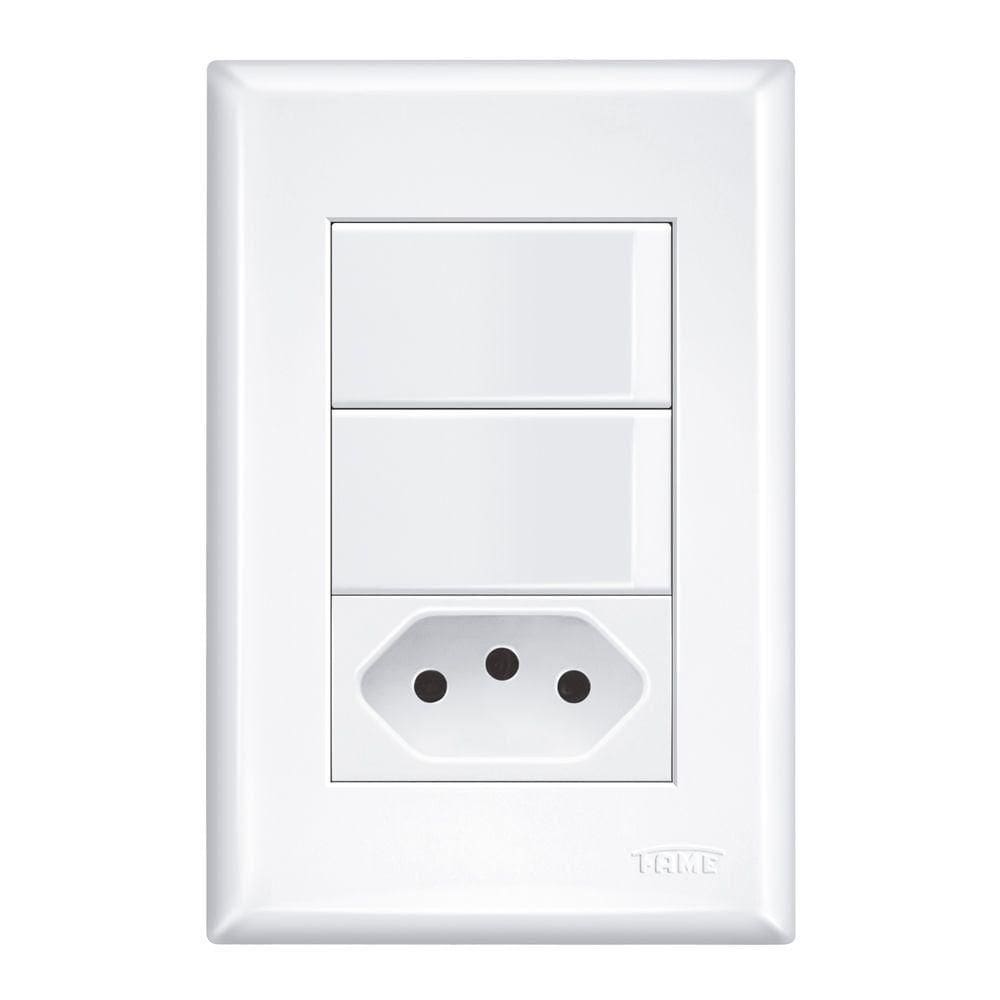 Interruptor Fame 2 Teclas C-tomada Distanciada - 2921 Evidence