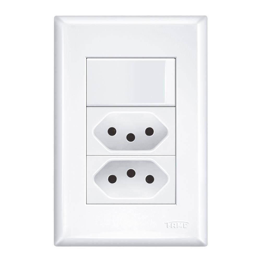 Interruptor Simples E 2 Tomadas 2p+t 20a- 250v - Evidence Fame