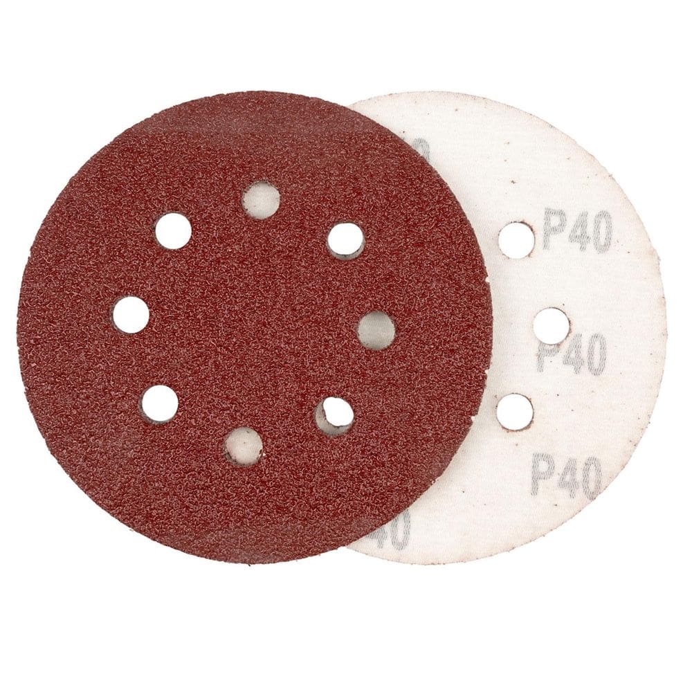 Kit 5 Disco De Lixa 125Mm 8 Furos P40 Lixadeira Roto Orbital