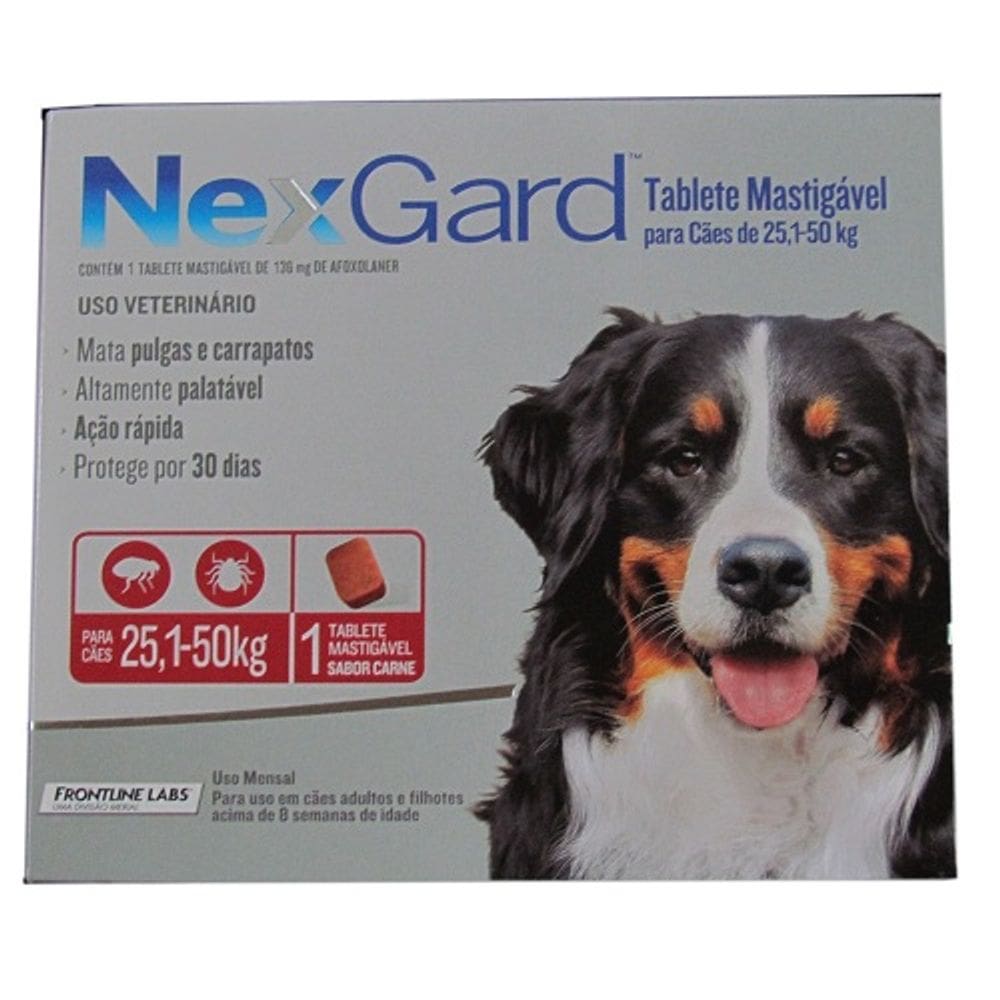 Nexgard Cães 25-50kg - Tablete Mastigável - Proteção P&C