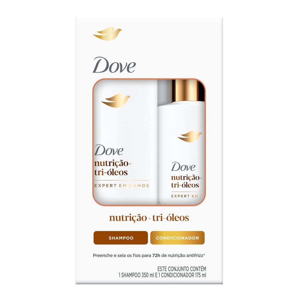 Kit Dove Nutrição Tri Óleos Shampoo 350ml + Condicionador 175ml