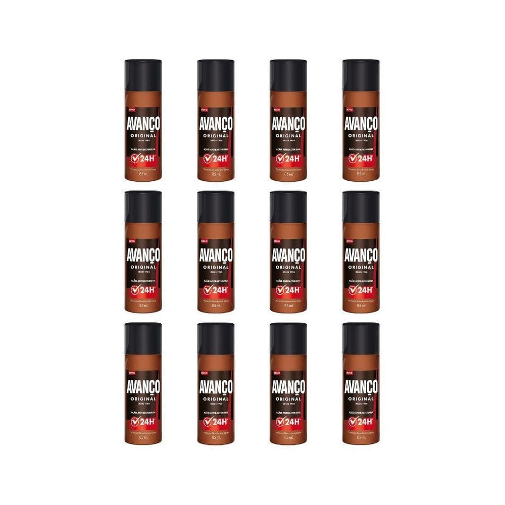 Desodorante Spray Avanço 85Ml  - Kit Com 12Un