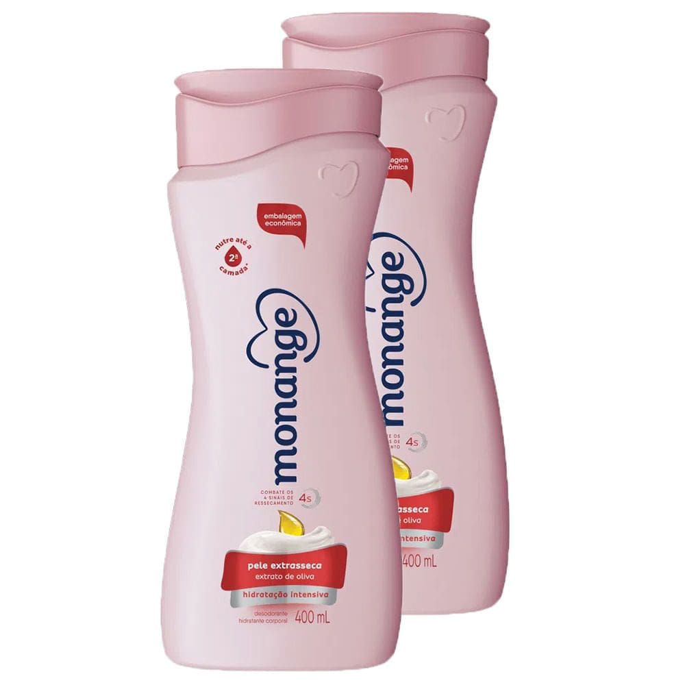 Kit 2 Loção Monange Extrato de Oliva para Pele Extrasseca 400ml