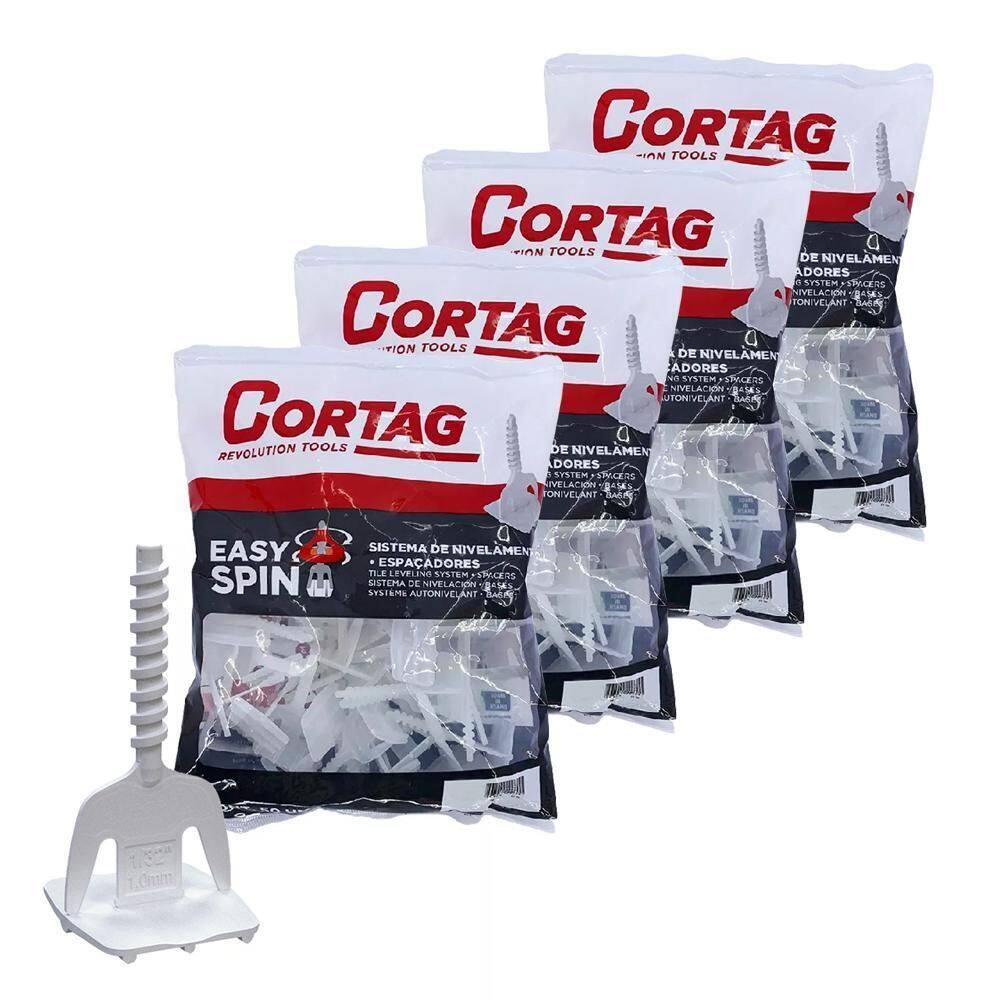 Kit 200 Espaçador Nivelador Piso Easy Spin Rosca 1Mm Cortag