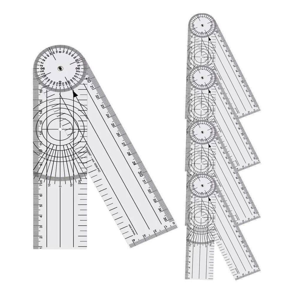 2X Kit 5 Regua Tipo Goniometro Fisioterapia Articular