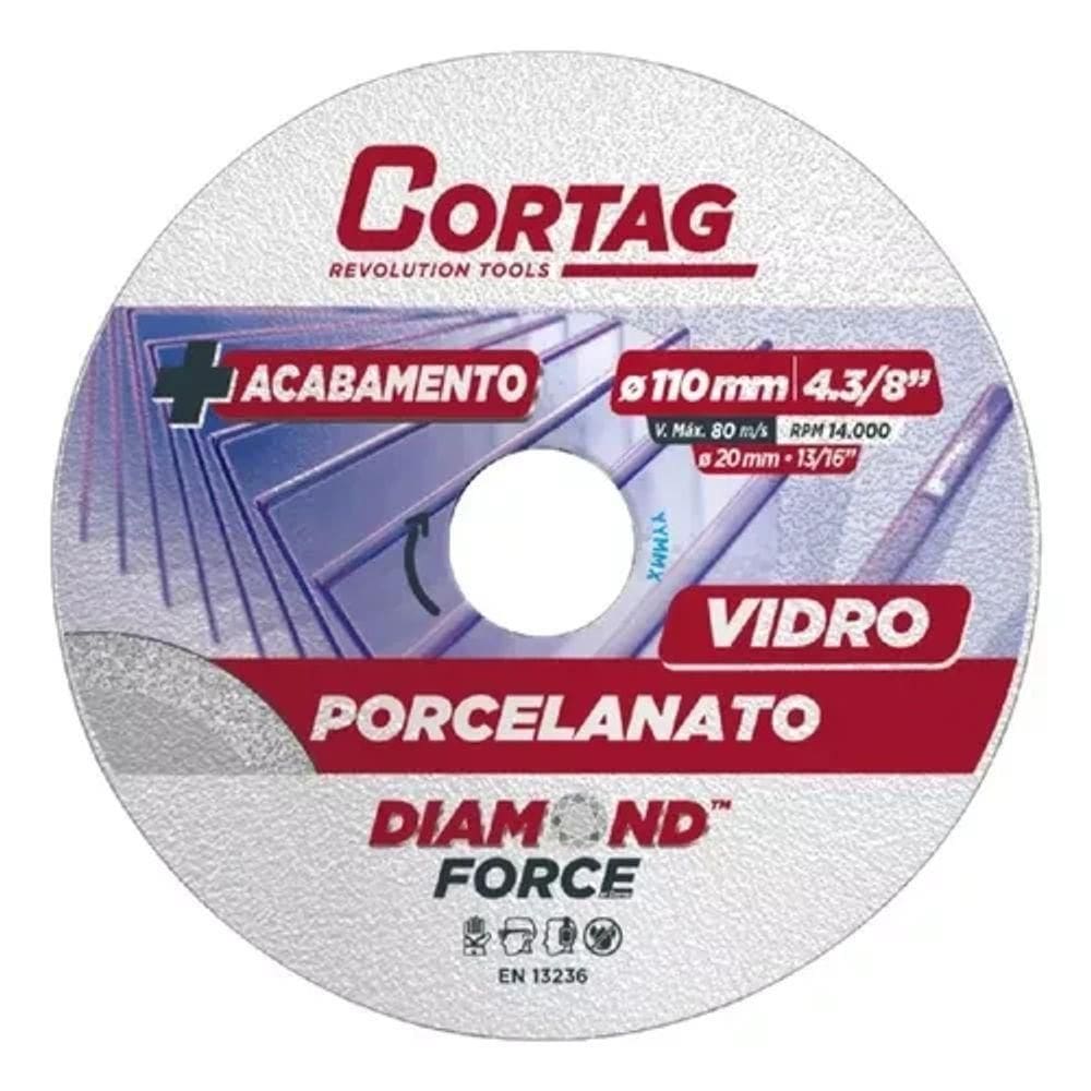 Disco Diamantado Para Porcelanatos E Vidro 110mm - Cortag