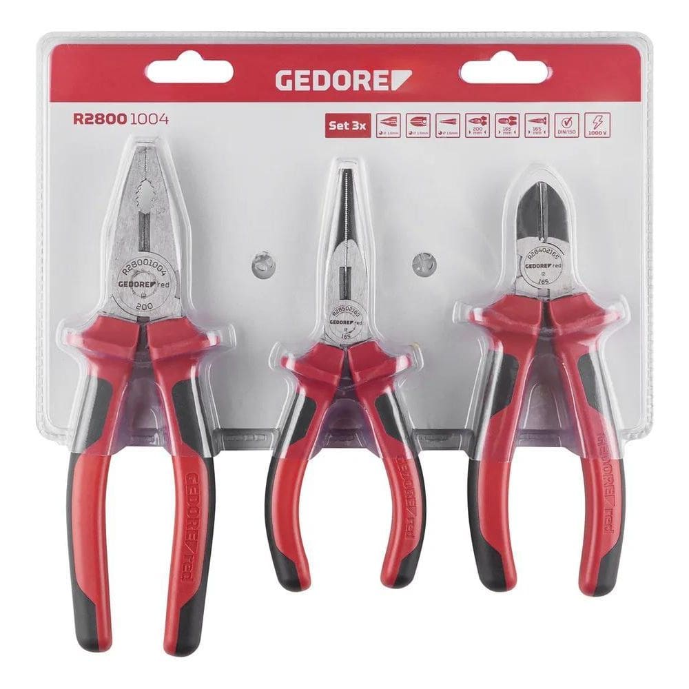 2X Jogo 3 Ferramentas Alicates De Corte Universal E Bico Ged