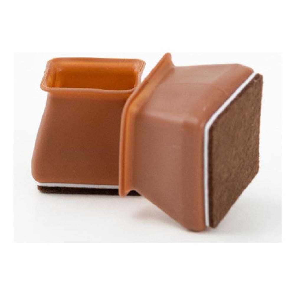 Kit 32 Protetor Pezinho Marrom Quadrado Feltro Cadeira Mesa