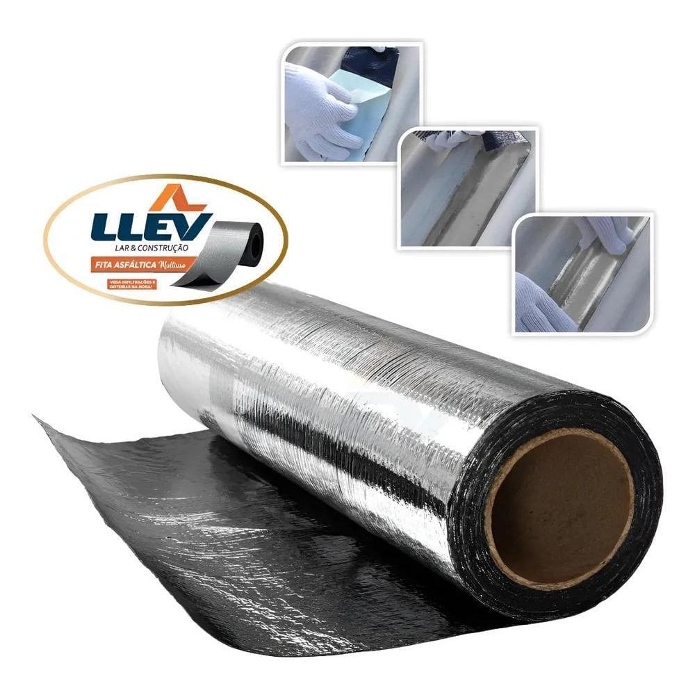 2X Manta Asfáltica Adesiva Aluminizada - 10Cm X 10M