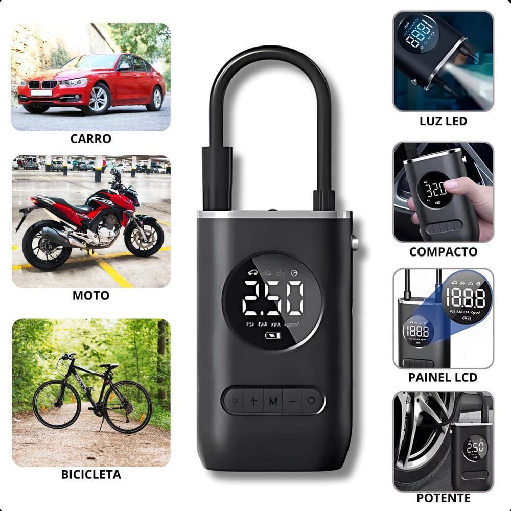 Mini Compressor 150 Psi Portátil Com Carregamento Usb