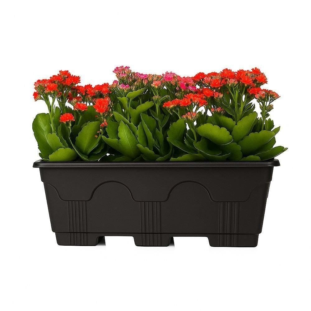 Vaso De Planta Floreira 10 Litros Jardineira De Chao Grande Casa Jardim Varanda Comercio Horta Retangular Preta