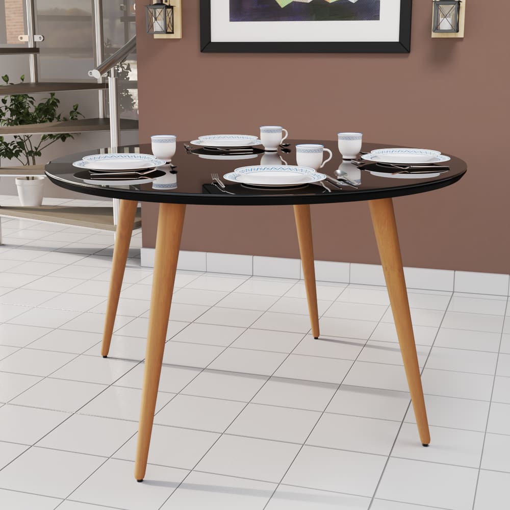 Mesa Redonda 90cm Para Sala De Jantar Cozinha Gourmet Pés Palito 4 Lugares