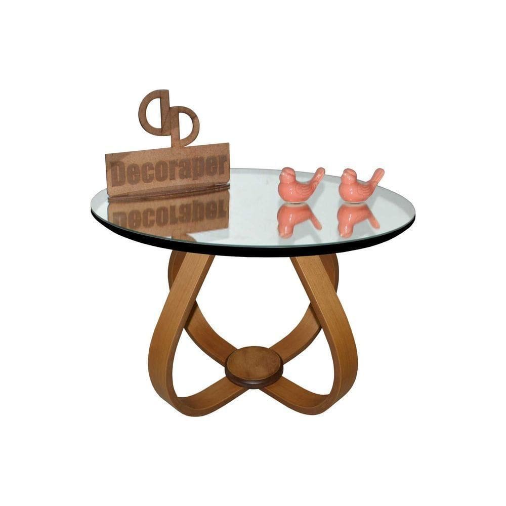 Mesa De Centro Cebola Com Espelho 60cm Preto 40cm