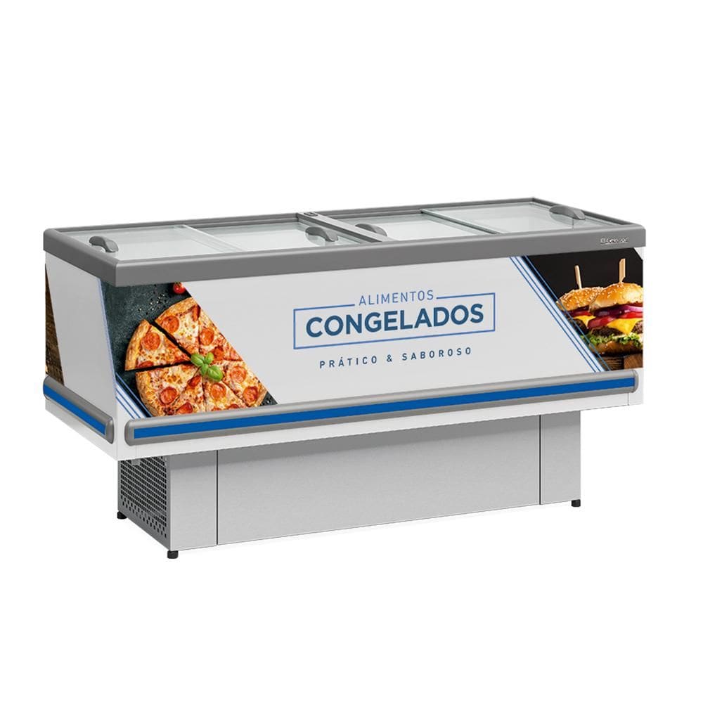 Expositor Ilha Gelopar Para Congelados Standart 520 Litros Branco 220V GESV-190 R