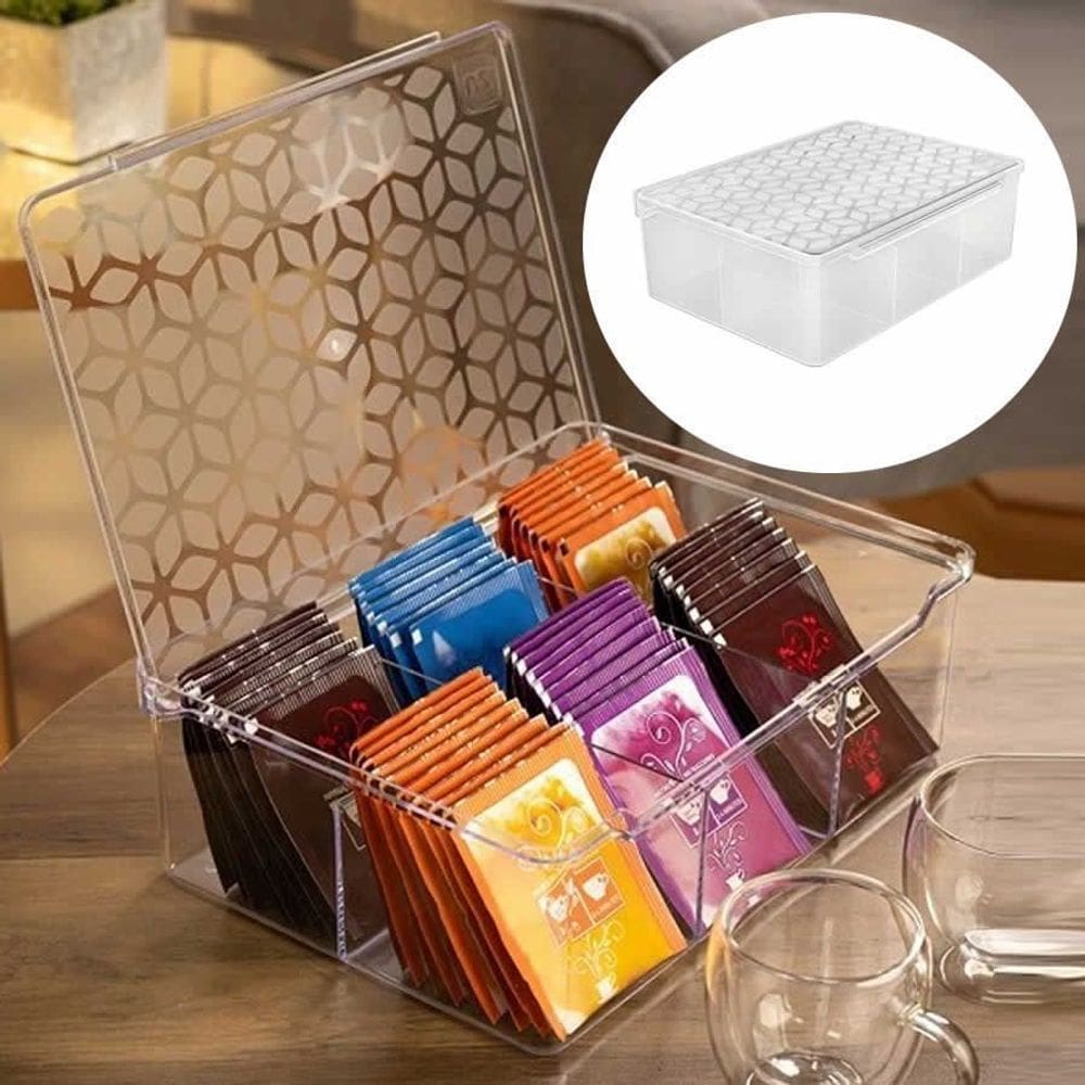 Box Multiuso Com Diviso Transparente Translucido De Plastico Uz