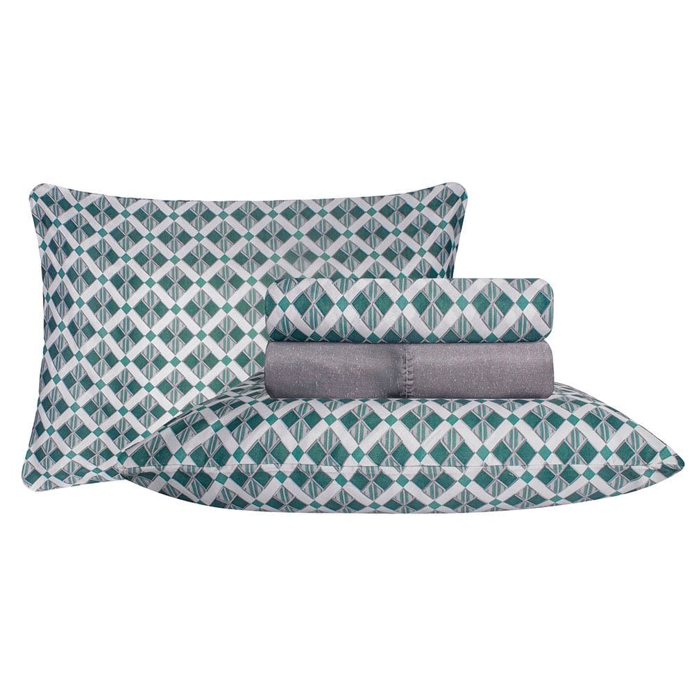 Jogo de Cama Duplo Queen 4 peças 140 Fios 250x240cm Cael Realce Premium - Sultan