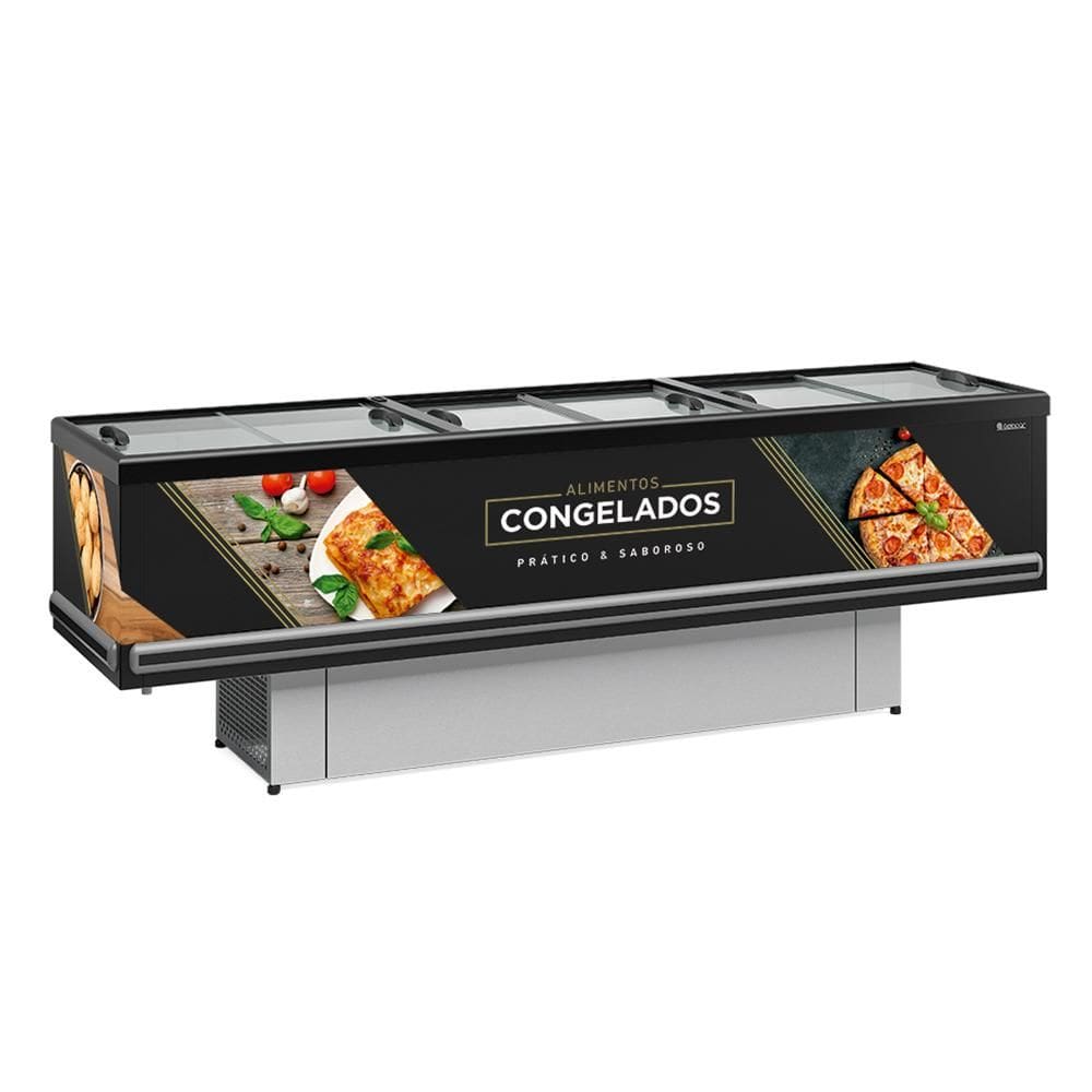 Expositor Ilha Gelopar Para Congelados Standart 819 Litros Preto 220V GESV-290 R