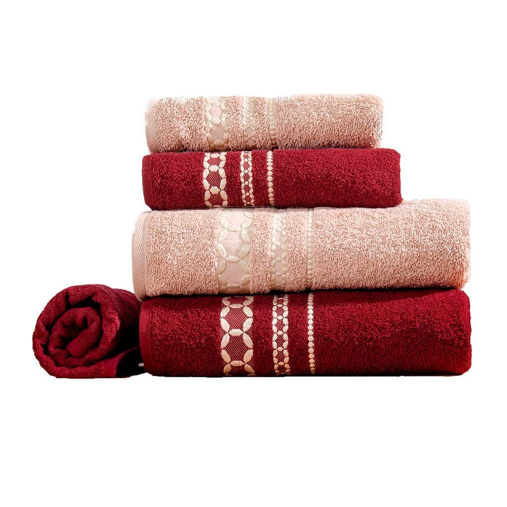 Kit de Toalhas de Banho 5 peças 420g/m² Malbec/Castor Romance Sonhare Prata