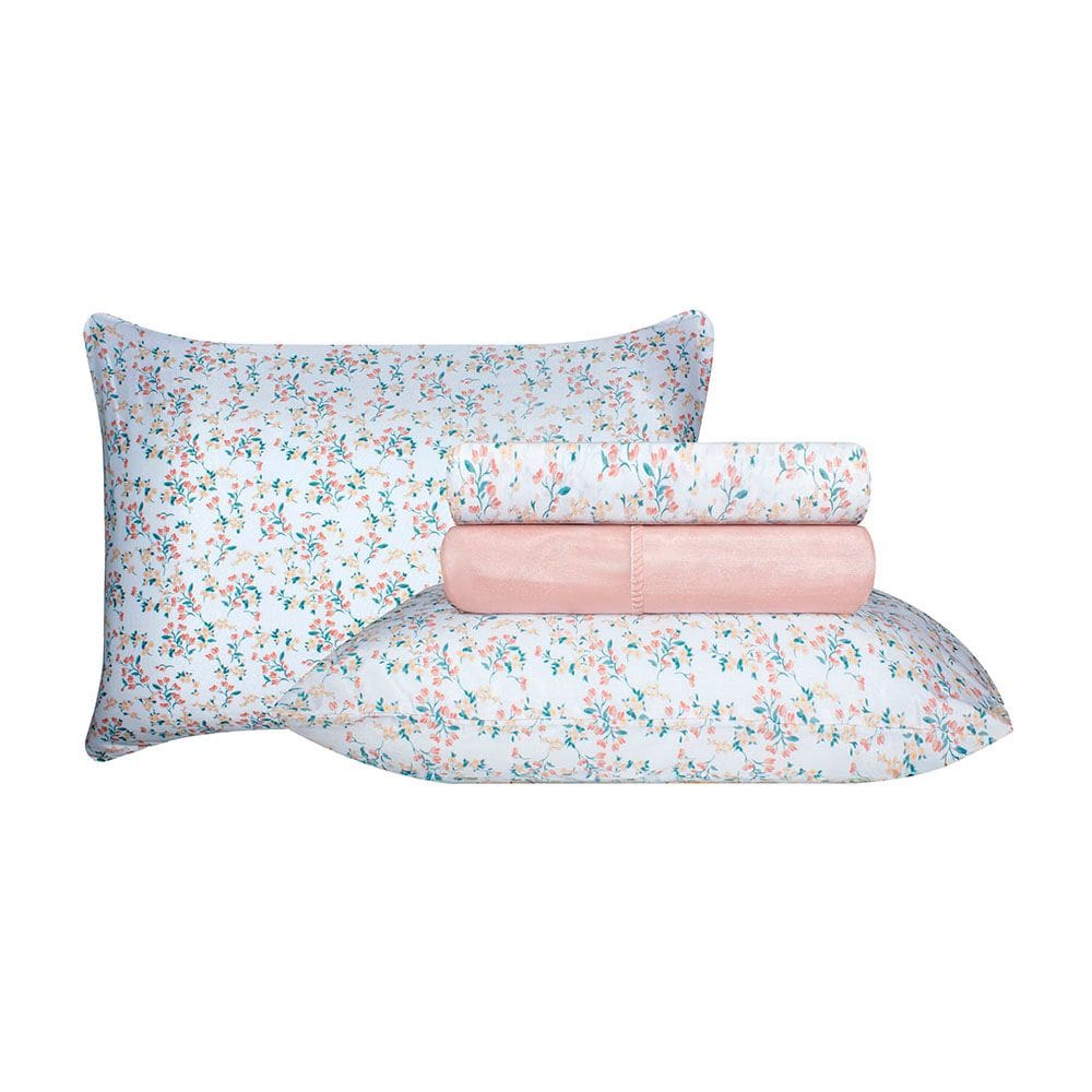 Jogo de Cama Duplo Casal 4 Peças 140 Fios 250x220cm Clarice Realce Premium - Sultan