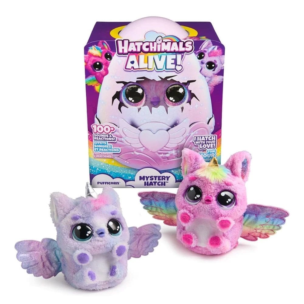 Pelúcia Hatchimals Surpresa Pufficorn Sunny Com Luzes e Sons