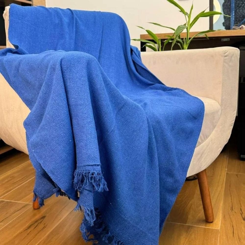 Kit 2 Manta Para Sofá Kink Gigante 2 E 3 Lugares 3,00x1,80 Capa Protetor De Sofa Grande De Luxo Azul Royal