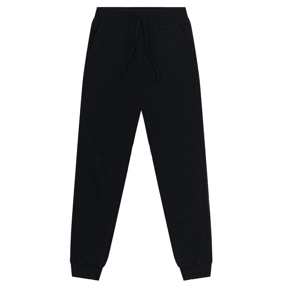 Calça jogger infantil menino em moletinho Brandili-Preto