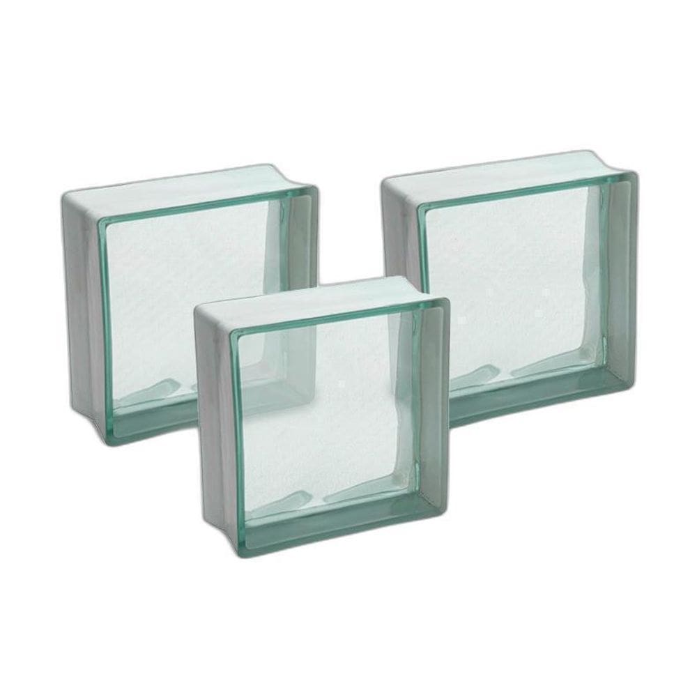 Bloco De Vidro Ondulado Brasil Ibravir 19X19X08Cm Kit Com 10