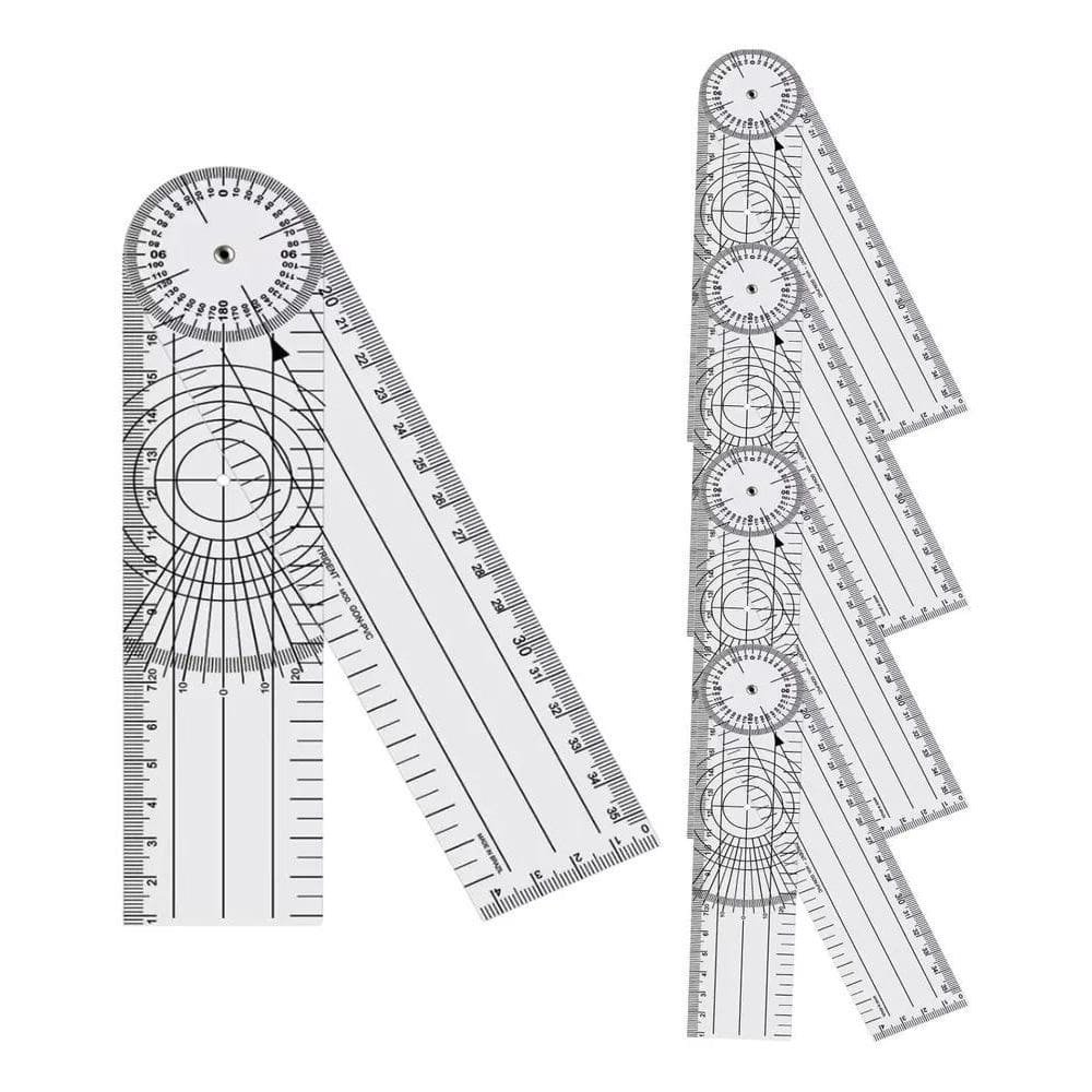 2X Kit 5 Regua Tipo Goniometro Fisioterapia Articular