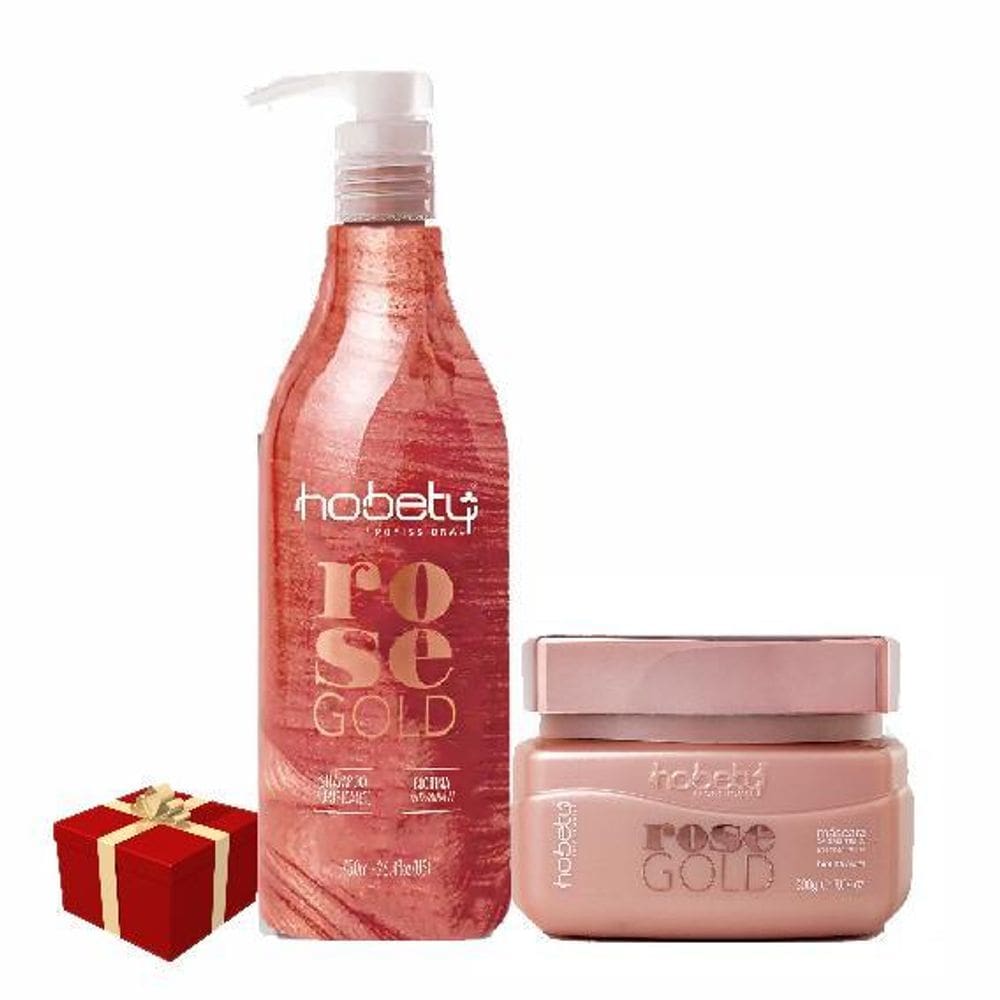 Kit Rose Gold Shampoo 750 Ml + Máscara 300 Gr Hobety