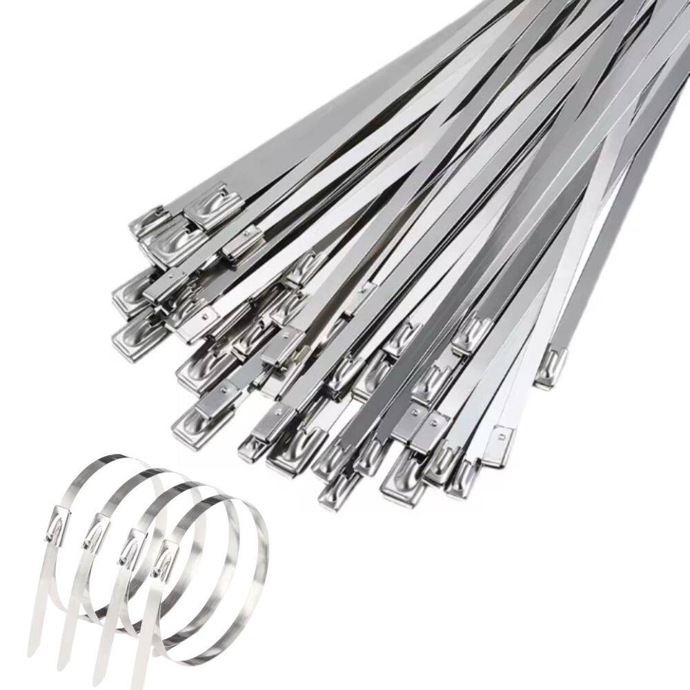 Kit 100 Abraçadeiras Inox Metal Metalica Zip Tie 4,6Mmx300Mm
