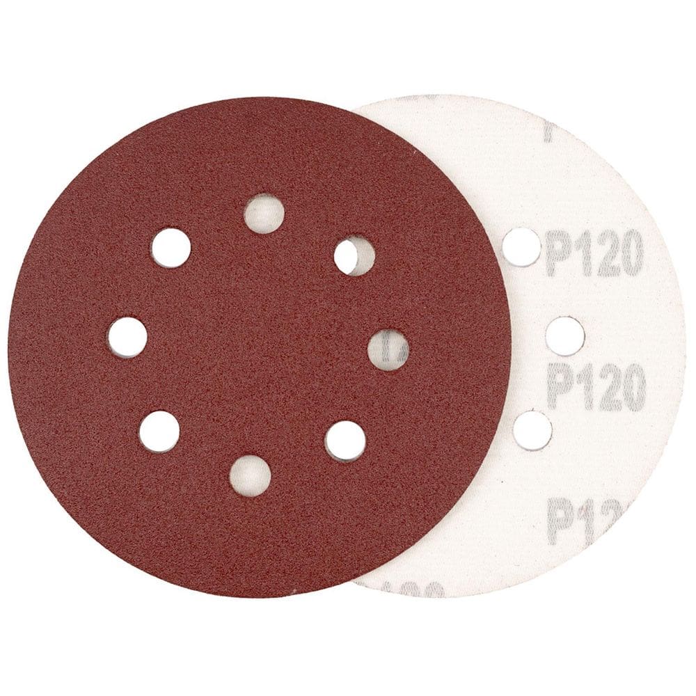 Disco De Lixa 125Mm 8 Furos P120 5Pcs Lixadeira Roto Orbital