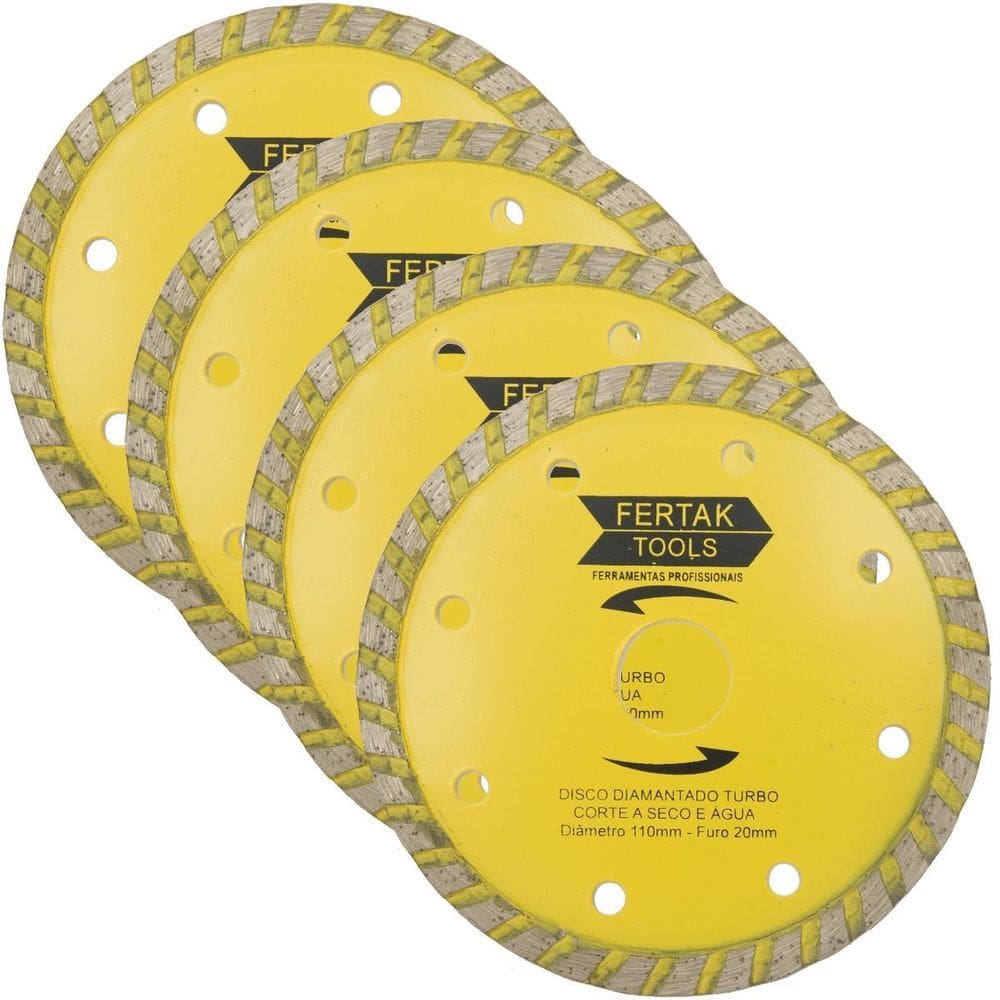 Disco De Corte Diamantado Turbo 110X20Mm Kit 04 Un