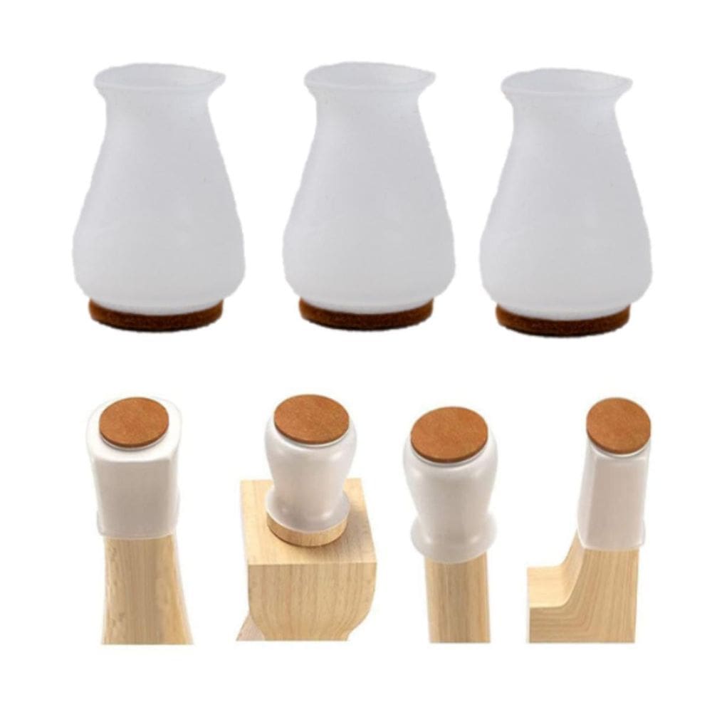 Kit 20 Pezinho De Silicone Feltro Pé Cadeira 20Mm A 28Mm