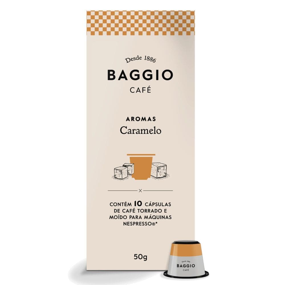 Café Baggio Aromas Caramelo - 100% Arabica, Torra Média