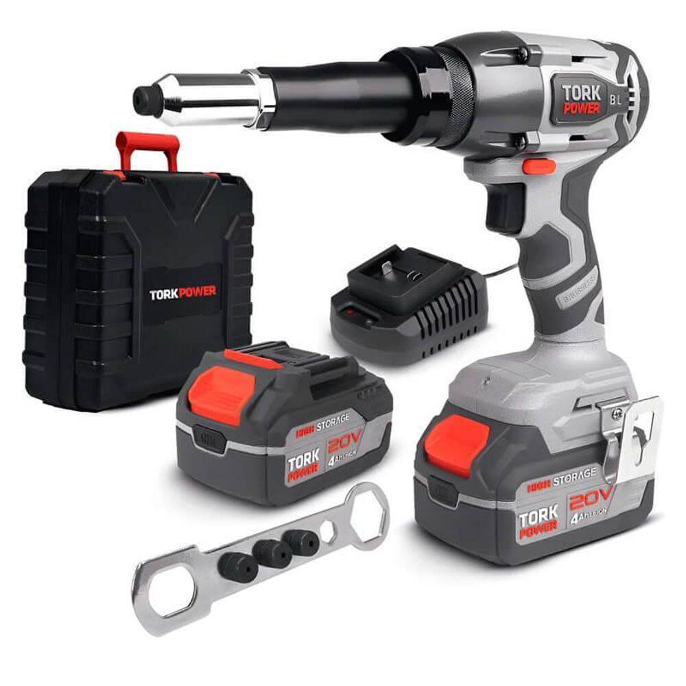 Rebitador Industrial 10Kn Sem Fio 26Mm Bateria 8Ah 20V Super