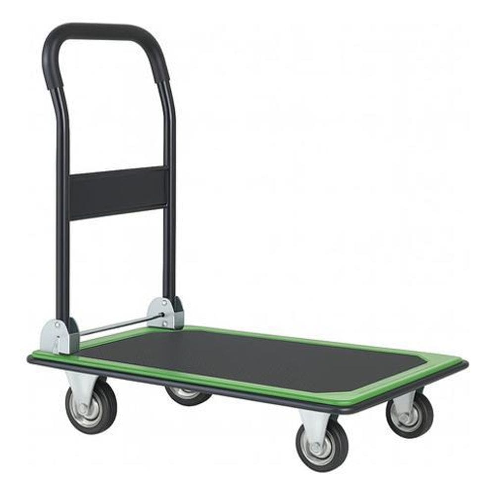Carrinho De Carga Dobrável 150Kg Plataforma Aço Roda Maciça
