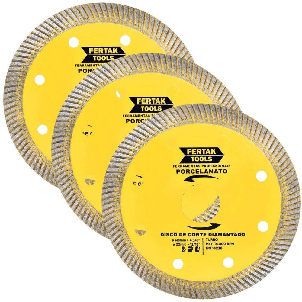 Disco De Corte Para Porcelanato 110X20Mm Kit 03 Un