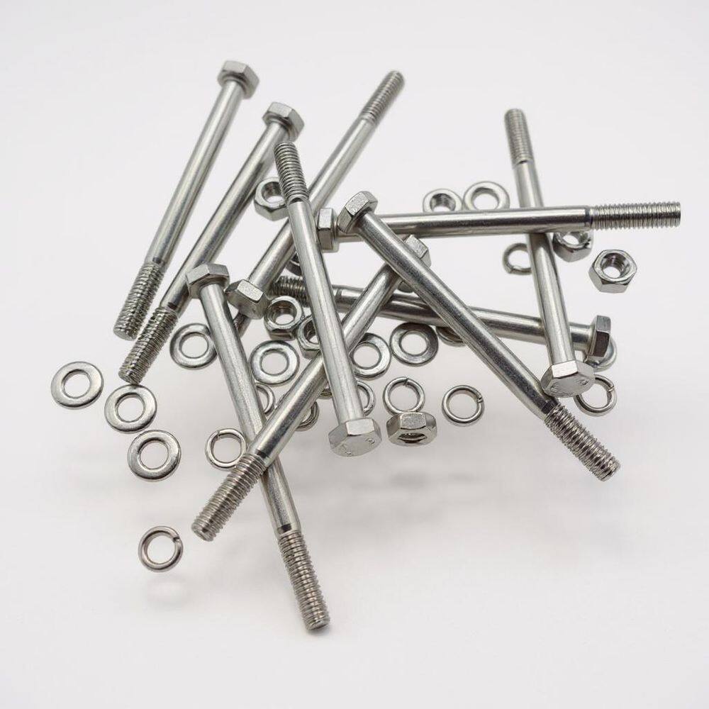 Kit 10 Parafusos Meia Rosca Parcial Sextavado Inox M680Mm