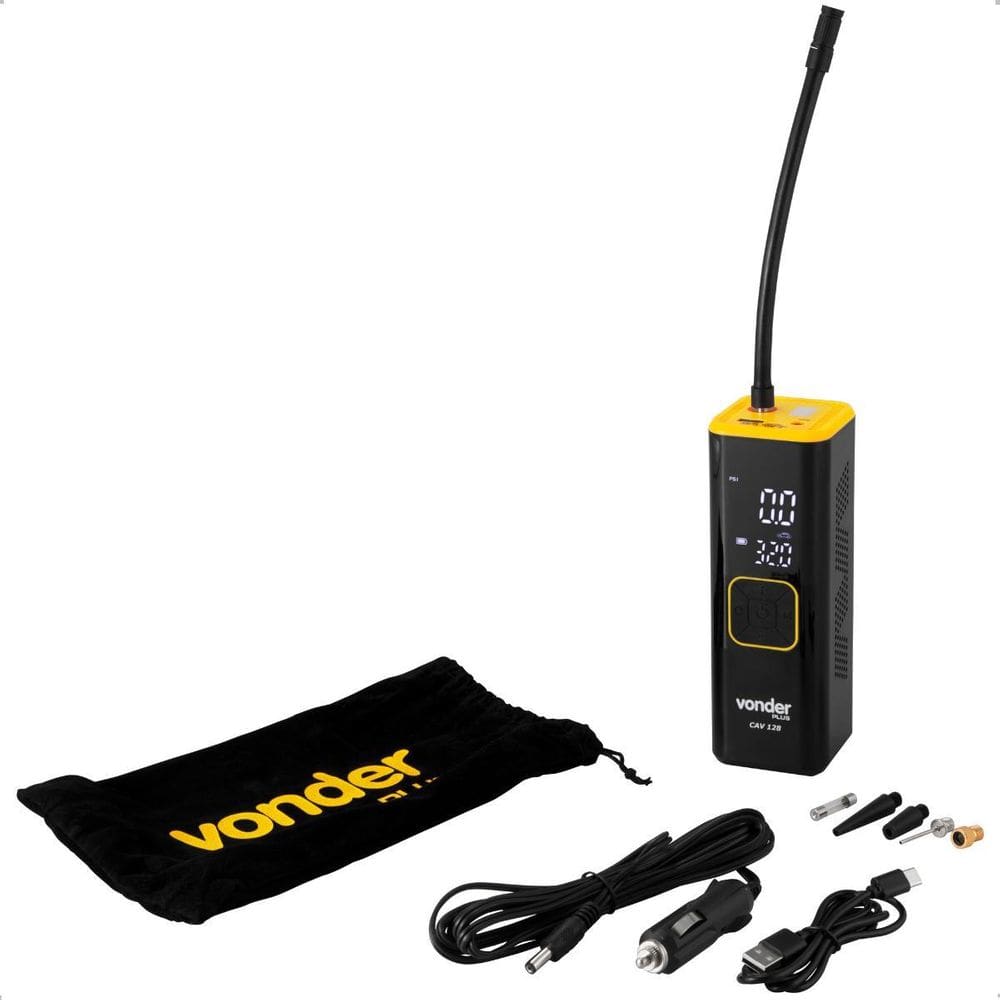 Compressor Automotivo 12V E Bateria Portatil Cav 128 Vonder