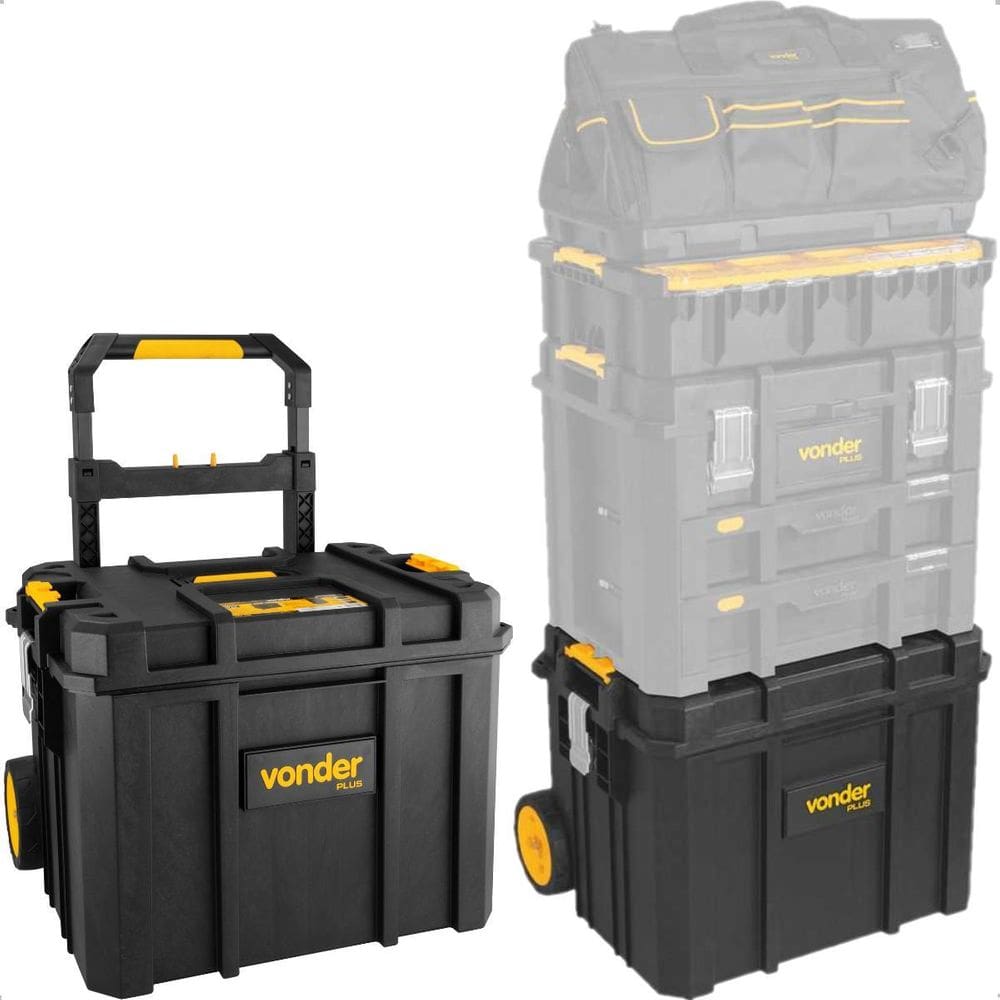 Caixa De Ferramentas Plástica Com Rodas Crv 900 Vonder