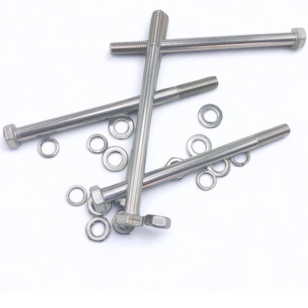 Kit 5 Parafusos Meia Rosca Parcial Sextavado Inox M10120Mm