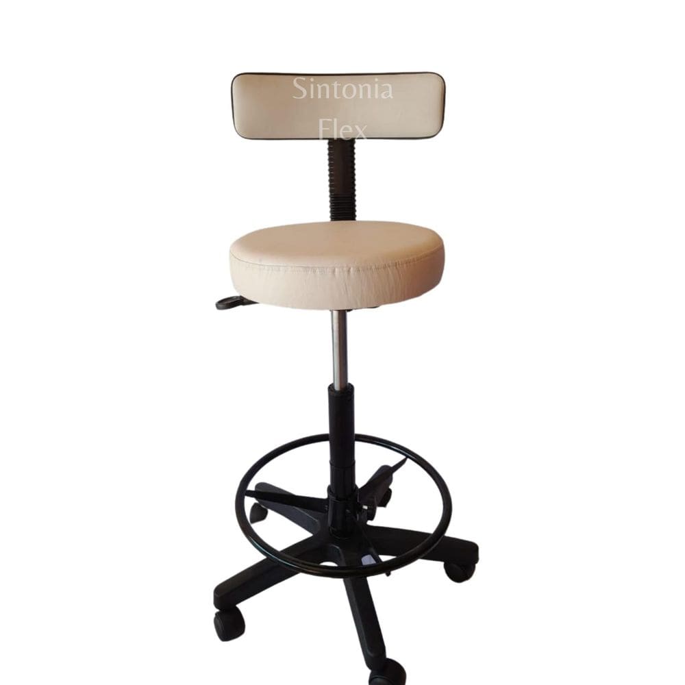 Cadeira Mocho Caixa Alta Podologo Aro E Base Rodízio Recpçao