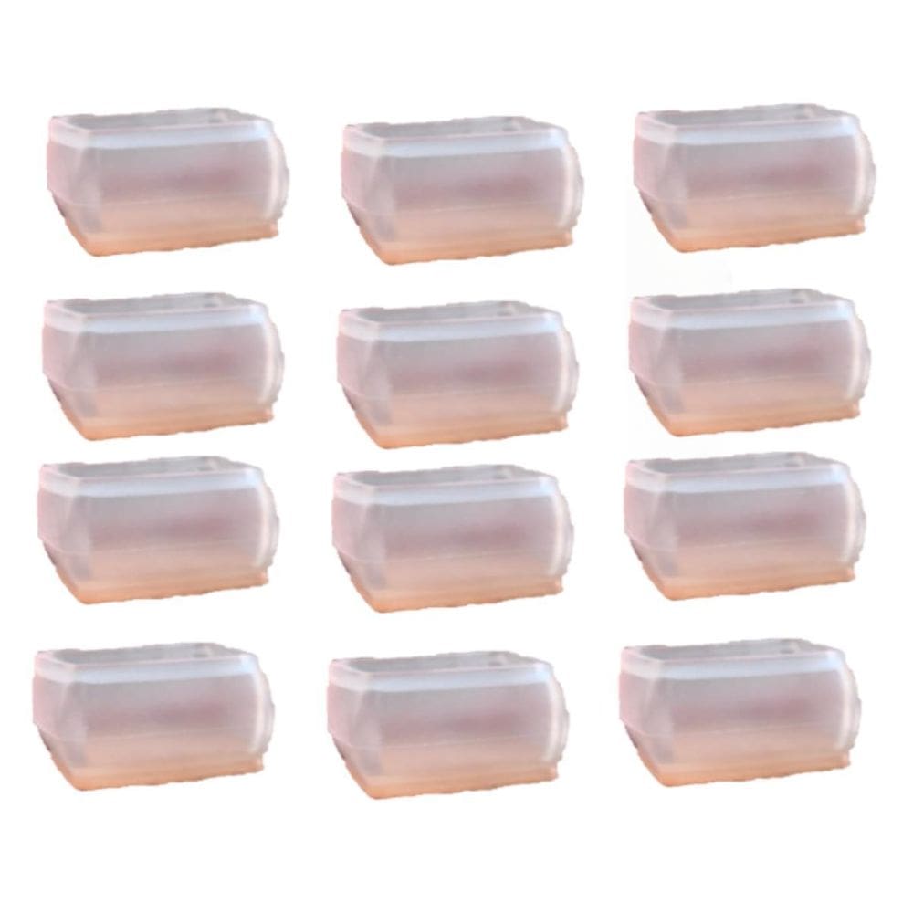 Kit 8 Pezinho Com Feltro Retangular Silicone Para Pé Cadeira
