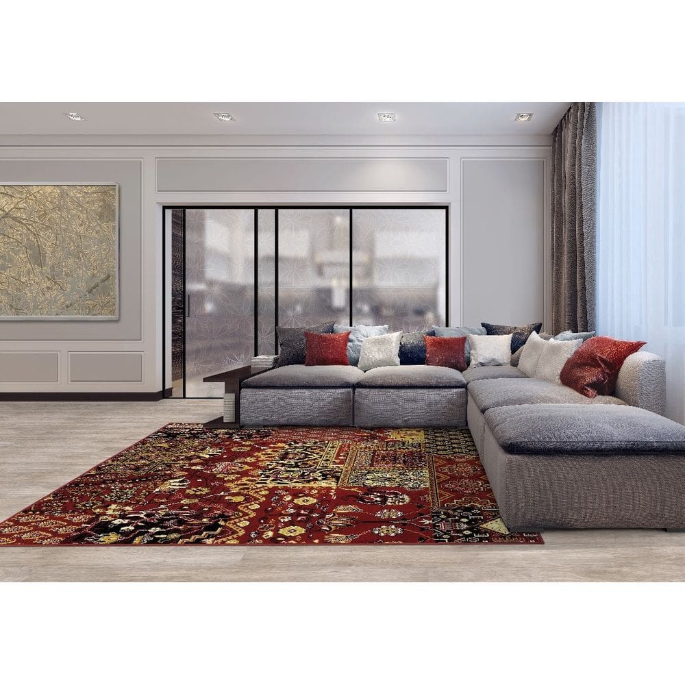 Tapete Herat Vinho 2,50X3,50M Patchwork Clássico