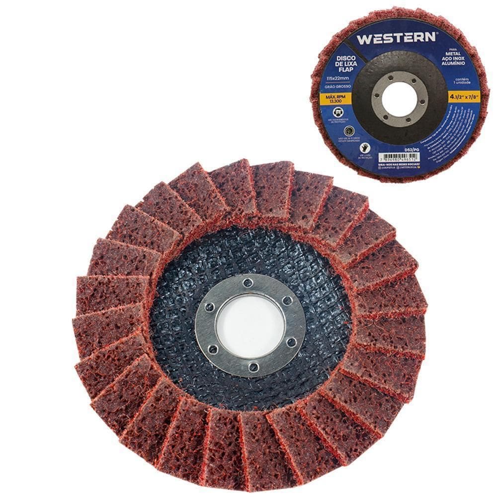 Disco Lixa Flap Polir Metal / Aco / Aluminio 115Mm 4``