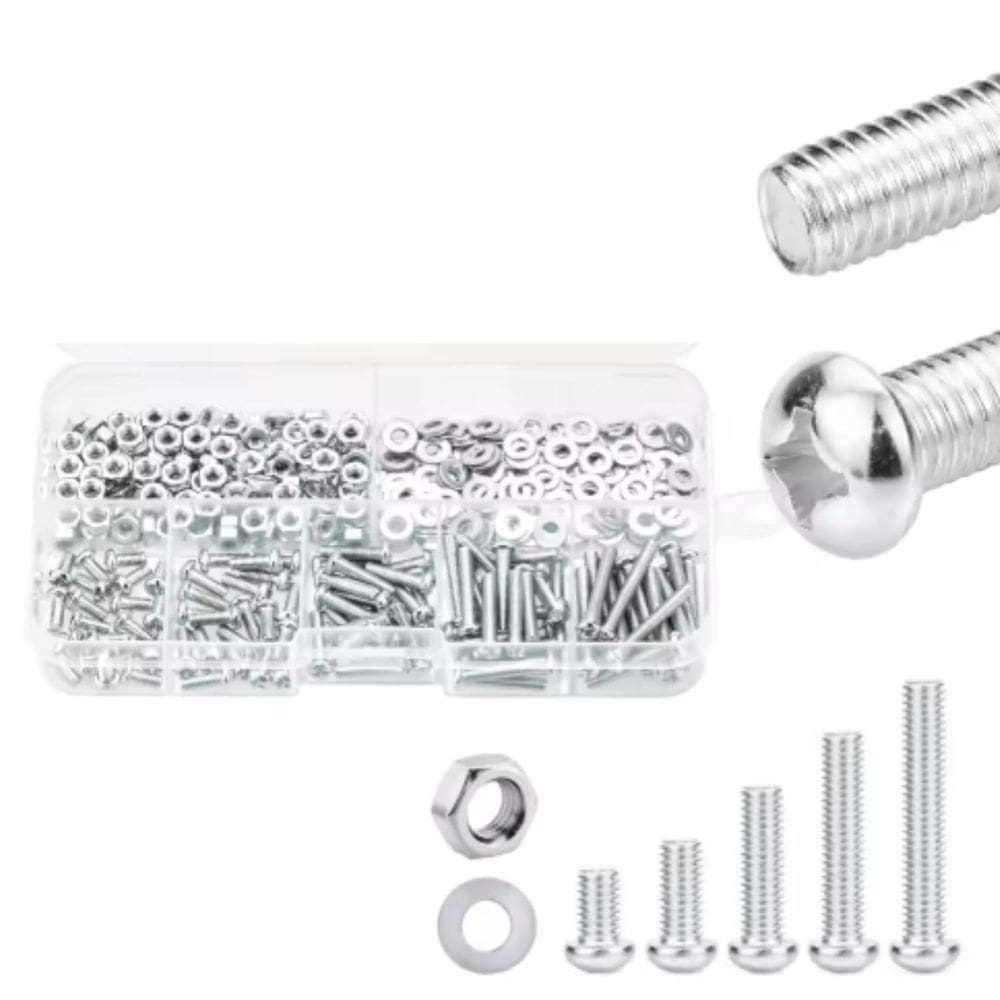 Kit 320 Parafusos Philips Arruelas Porcas Aço Zincado - M3