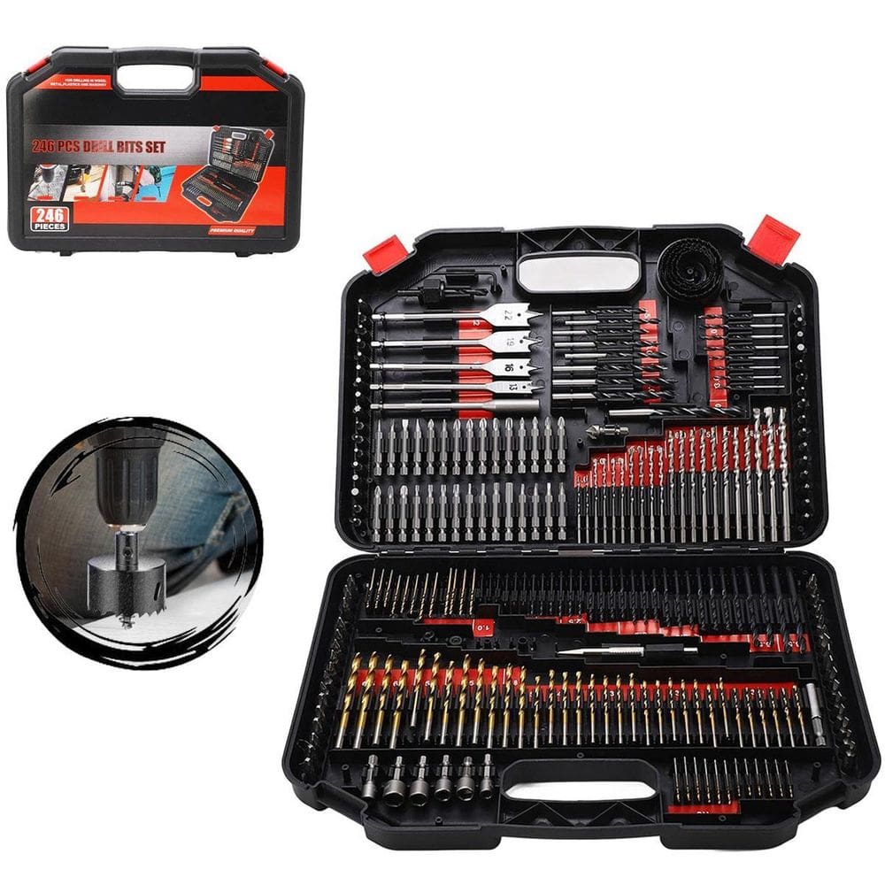 Jogo De Brocas Bits E Soquetes Com 246 Peças