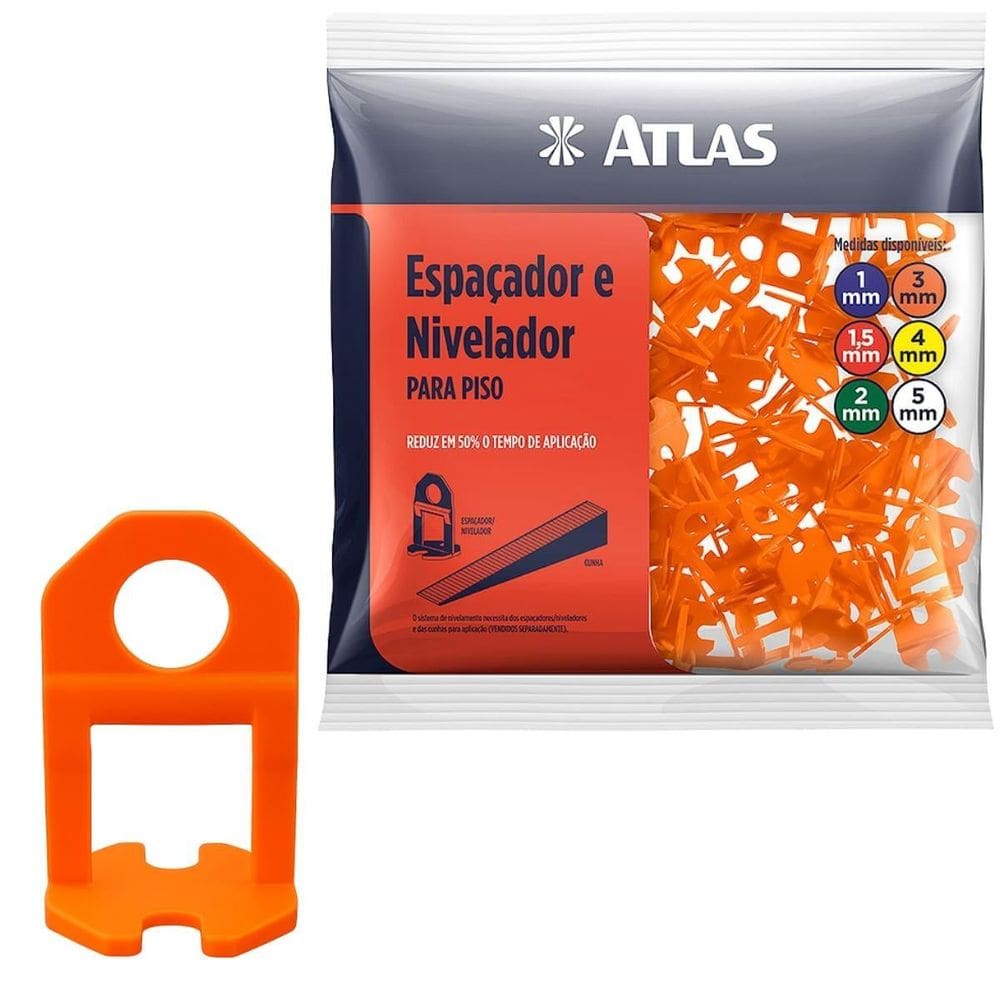 Pacote Nivelador Laranja De Piso 3Mm 100 Un Azulejo Pisos