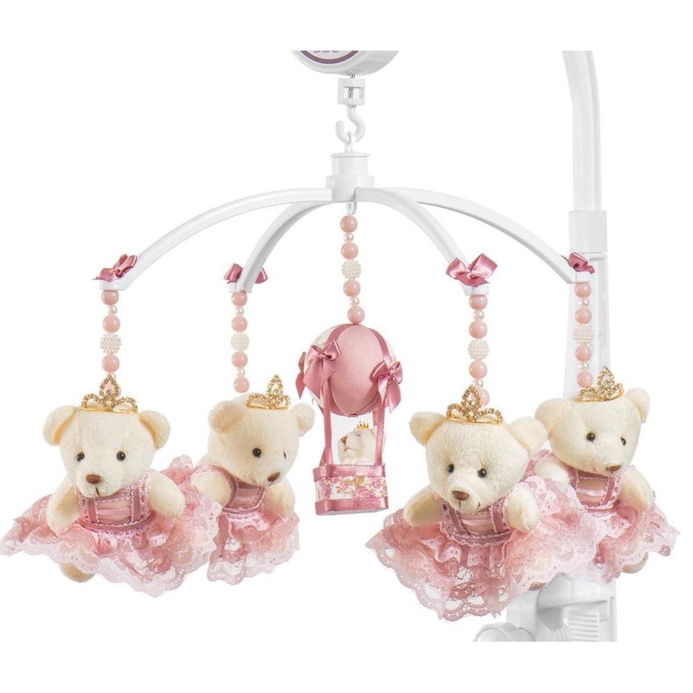 Móbile para berço musical e giratório Ursa Princesa Rose